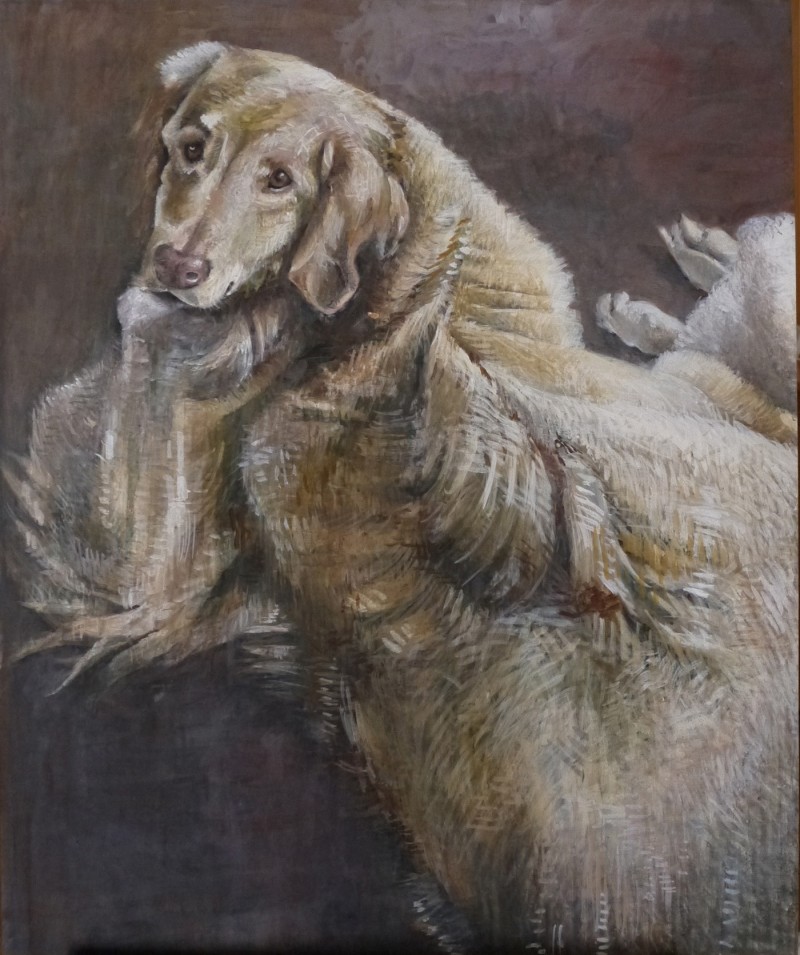 schilderij hond portret